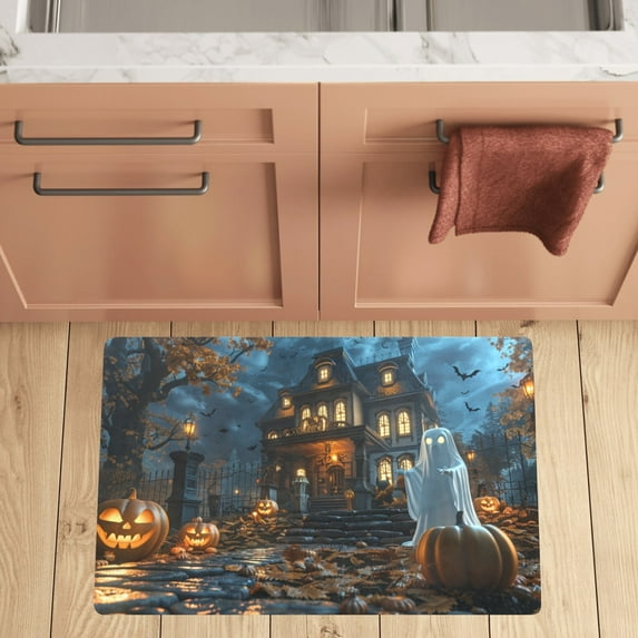 Wishtime Halloween Kitchen Mat Cushioned Anti Fatigue Rug 32"x20" Waterproof Non Slip Sink Office