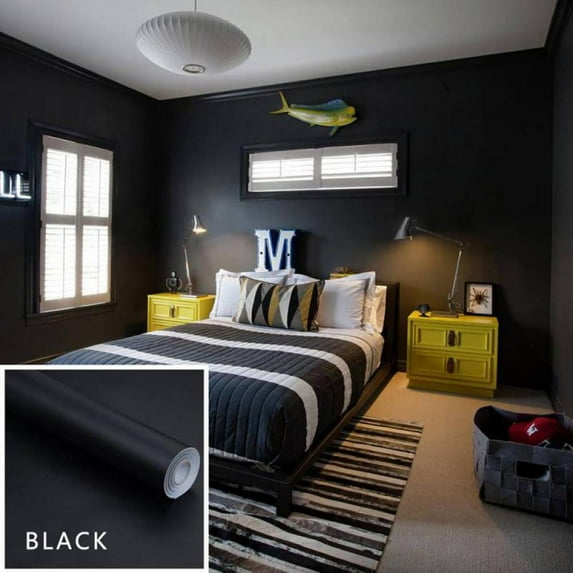 Wishwin Black, Peel & Stick Removable Wallpaper 15.7" x 23.6"