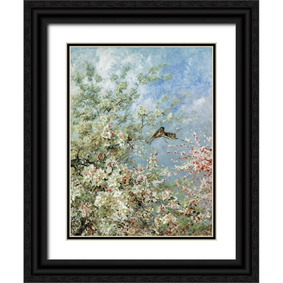 Wisinger-Florian, Olga 19x24 Black Ornate Wood Framed with Double Matting Museum Art Print Titled - Apple Blossoms
