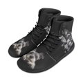 thumbnail image 1 of Wismoutput Black All-Match Barefoot Shoes with Dogs for Men Big Boys High-Top Minimalist Barefoot Shoes Unique Print Sneakers, 1 of 7