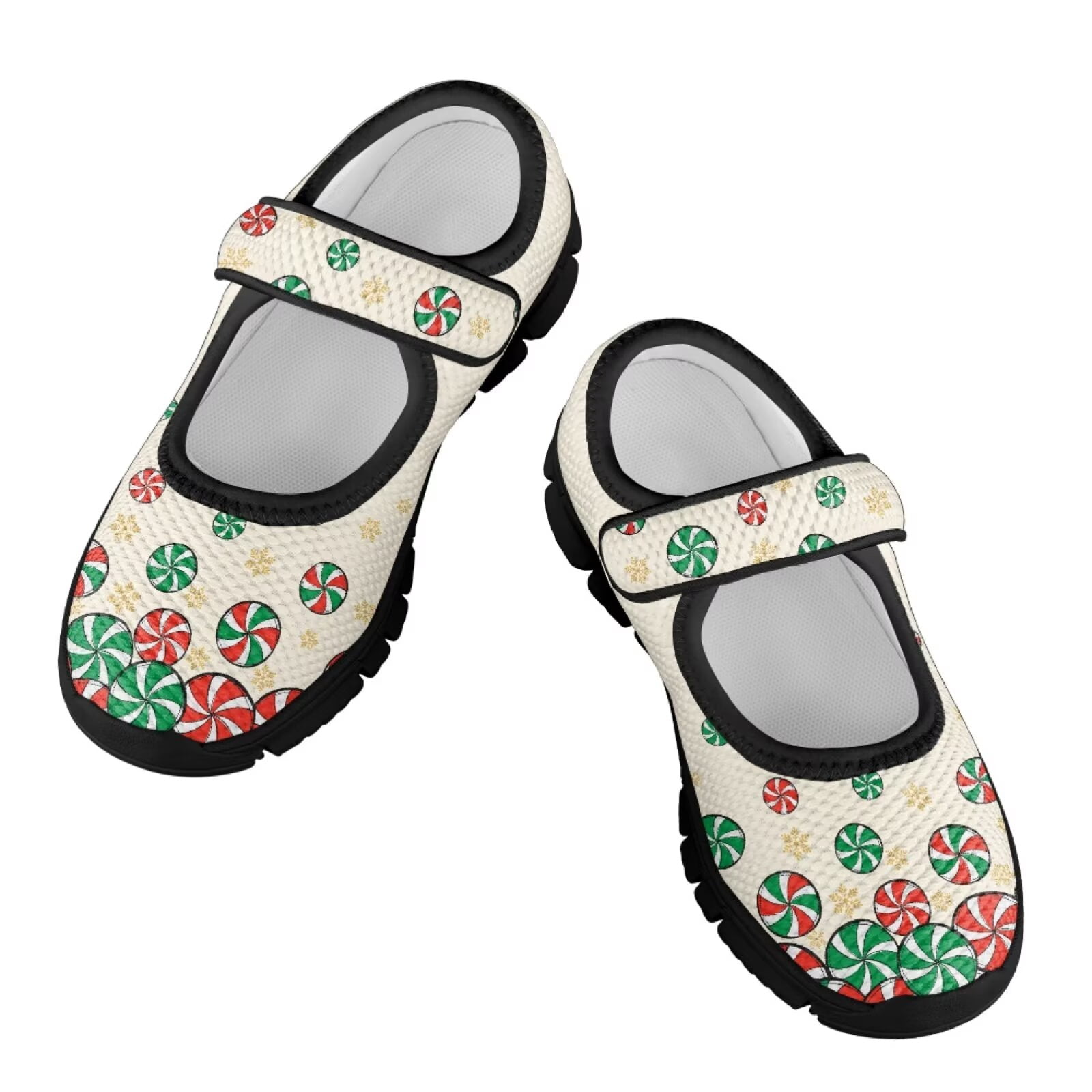 Wismoutput Candy Pattern Casual Shoes for Little Girls Light Shock-Absorption Walking Shoes for School Size 11-15