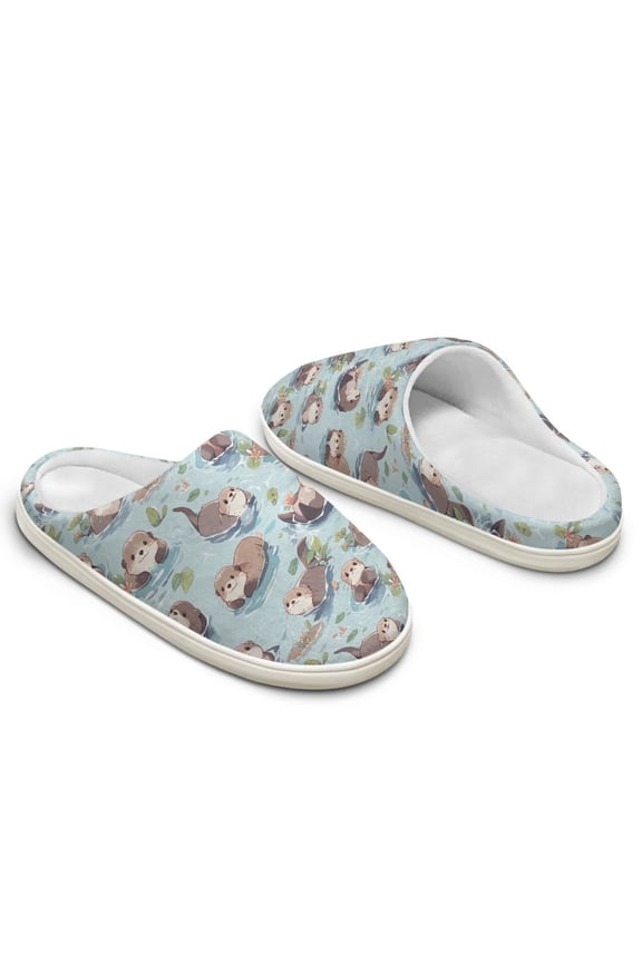 Cartoon Sloth Cotton Slippers for Ladies Girls Daily Household Bedroom Slippers Excellent Foot Support Anti-Slip Comfortable Cotton Slippers