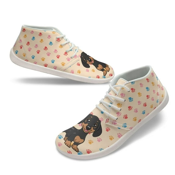 Wismoutput Dachshund Print Barefoot Sneakers for Men Boy Students Minimalist Comfortable Casual Shoes Size 5.5-14