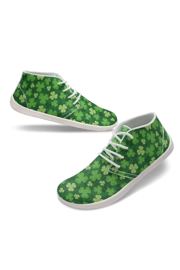 Four Leaf Clovers Sneakers Barefoot Shoes for Men Walking Shoes for St.Patrick's Day Size 5.5-14
