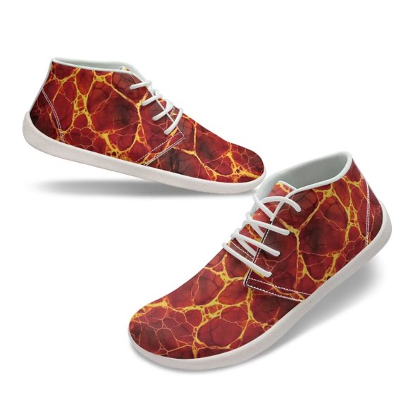 Wismoutput Red Flame Sneakers for Men Boys Minimalist Comfortable Barefoot Shoes Wide Width Size 5.5-14