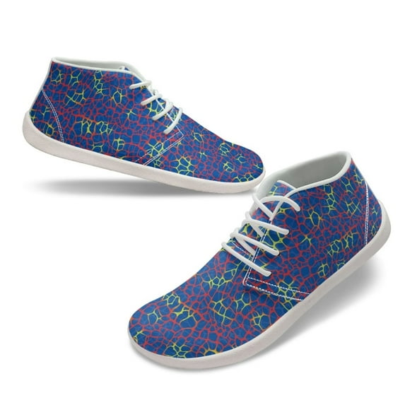 Wismoutput Spider Web Pattern Barefoot Shoes for Men Teen Boys Non-Slip Leather Upper Easy to Clean Size 5.5-14