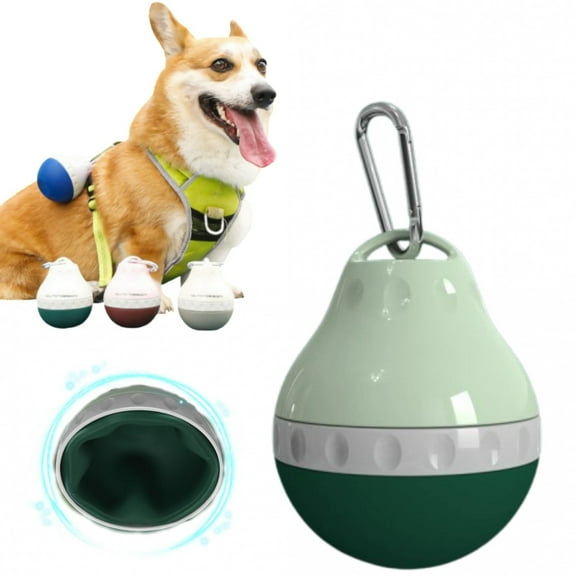 Wisolt Dog Water Bottle,Foldable,No Drip Pet water bottle,Ball-Shaped,Green 7oz