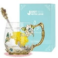 thumbnail image 1 of Wisolt Mothers Day Gifts for Mom Glass Tea Mugs for Women Grandma Sister Coworker Teacher Friend Glass Coffee Mug with Spoon Set Christmas Gifts for Women Anniversary Valentines, 1 of 6
