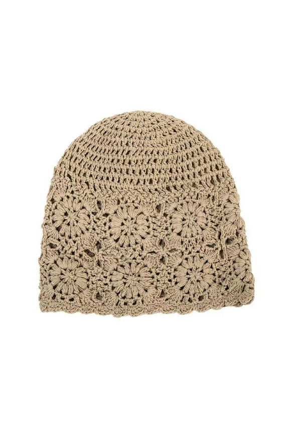 Slouchy Beanie for Women,Boho Casual Knit Hats for Women Trendy,Cute Crochet Hat-Brown