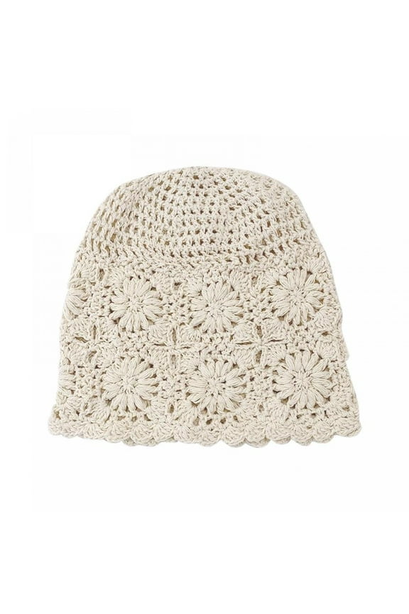 Slouchy Beanie for Women,Boho Casual Knit Hats for Women Trendy,Cute Crochet Hat-White