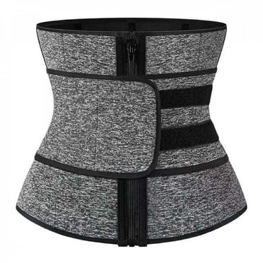 Wisolt Waist Trainer for Women,Postpartum Belly Band Corset Shapewear Tummy Control with Zipper,Grey,M