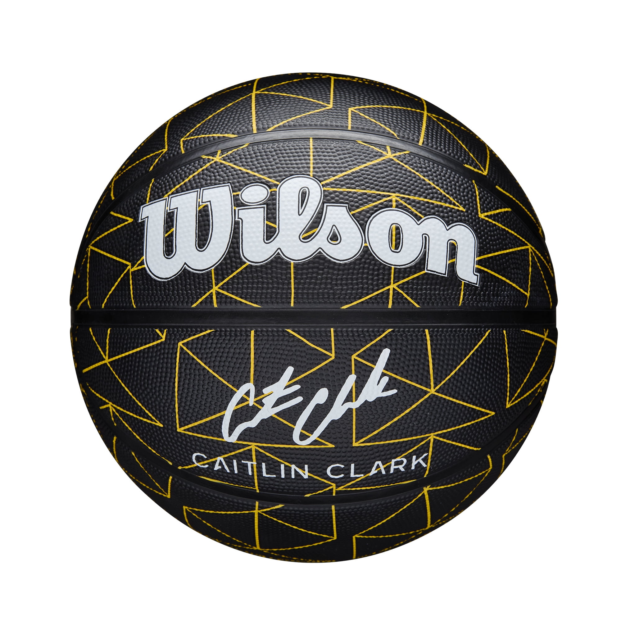 Wilson Caitlin Clark Repetition Outdoor Basketball - Black/Yellow, Size 7 - 29.5"