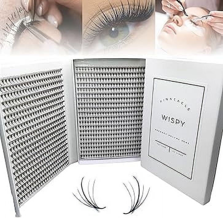 Wispy | 1200 Fans | XXL Box - Speedy strips | Premade wispy volume fans for professional eyelash extension, promade lash tool | Premade spike + Volume Fans | Handmade in Vietnam (5D | C | 9-16mm)