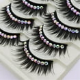 thumbnail image 1 of Wispy Eyelashes Reusable Thick False Lashes with Rhinestones Lightweight Natural, 1 of 6