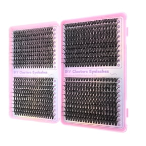 Wispy Lash Clusters Eyelash Extensions Thin Band Soft Comfortable 9-18mm Multi-Length DIY Set For Daily, Bridal, Salon 800PCS