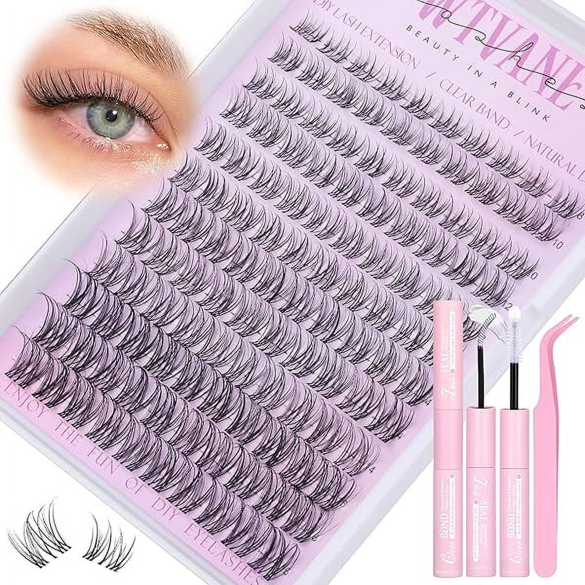 Wleec Beauty Wispy Lash Clusters – 120 Stück, D-Curl, Schwarz, Für DIY-Wimpernverlängerungen Zu Hause