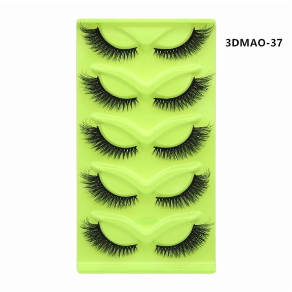 Wispy Lashes Natural Eyelashes Fluffy Lash Strips Doll Eye Lashes Pack Natural Look Thick Volume Wispies Pestañas Postizas Naturales Set with Soft Band