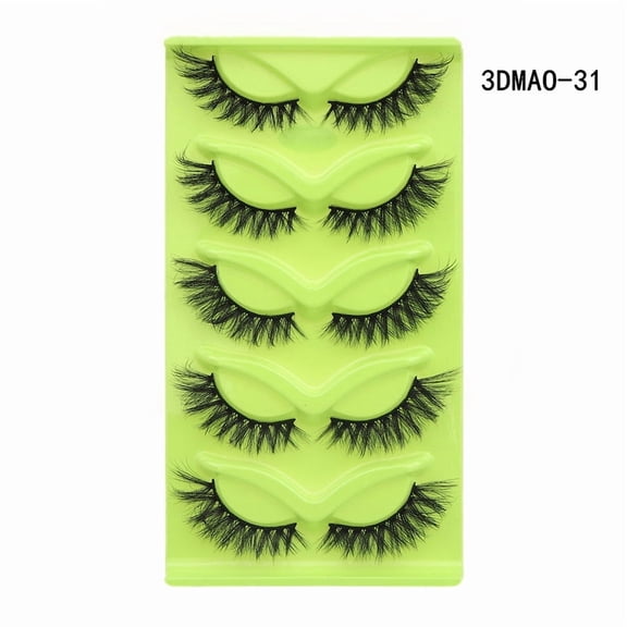 Wispy Lashes Natural Eyelashes Fluffy Lash Strips Doll Eye Lashes Pack Natural Look Thick Volume Wispies PestaƱas Postizas Naturales Set with Soft Band