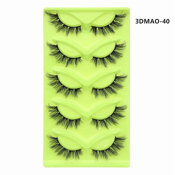 Wispy Lashes Natural Eyelashes Fluffy Lash Strips Doll Eye Lashes Pack Natural Look Thick Volume Wispies Pestañas Postizas Naturales Set with Soft Band