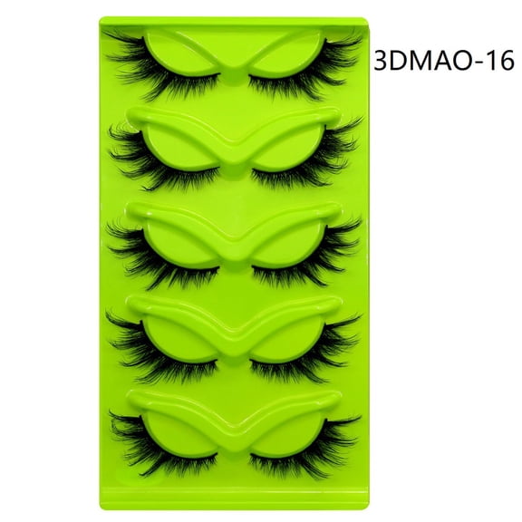 Wispy Lashes Natural Eyelashes Fluffy Lash Strips Doll Eye Lashes Pack Natural Look Thick Volume Wispies Pestañas Postizas Naturales Set with Soft Band
