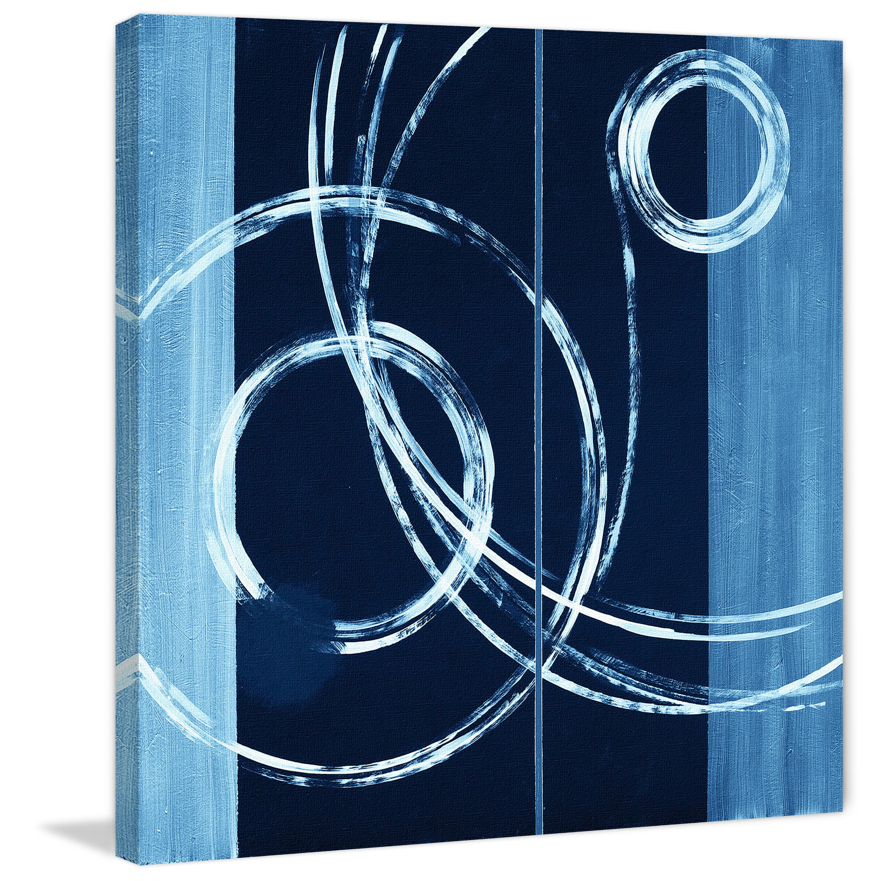 "Wispy Rings" Painting Print on Wrapped Canvas