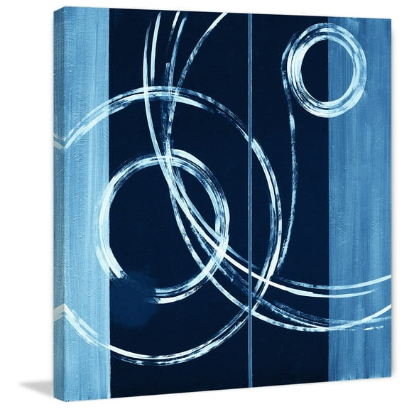 "Wispy Rings" Painting Print on Wrapped Canvas