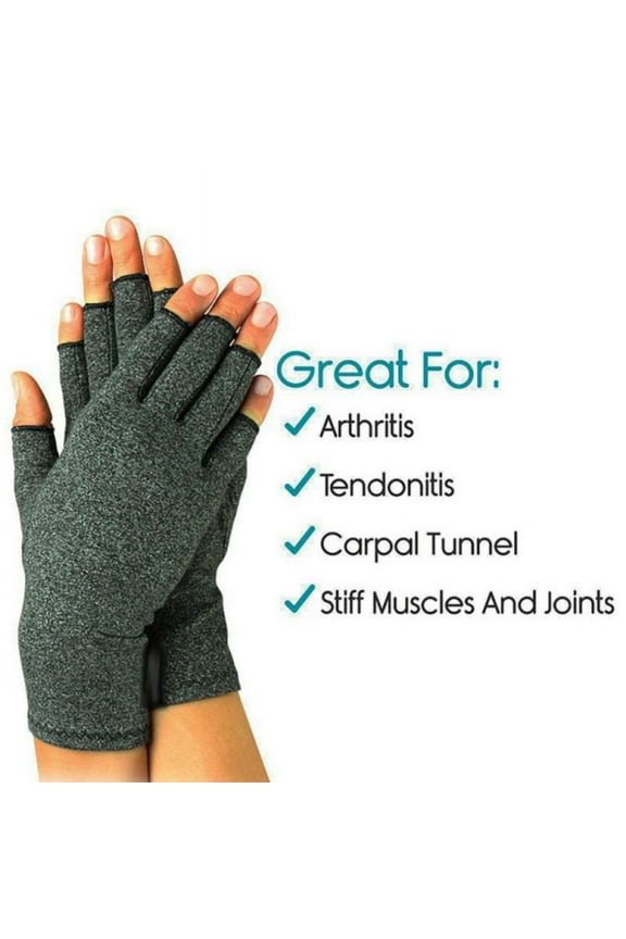 Half Finger Compression Cotton Gloves Joint Pain Relief, Hand Gloves Fingerless for Computer Typing and Dailywork