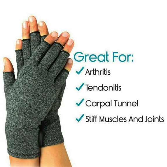 Wisremt Half Finger Compression Cotton Gloves Joint Pain Relief, Hand Gloves Fingerless for Computer Typing and Dailywork