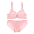 thumbnail image 1 of Wisremt Lace Embroidery Padded Push Up Bra Women Comfortable Bra & Underwear Sets, 1 of 5