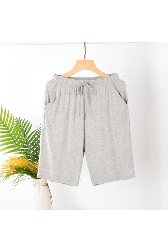 Mens Sleeping Stretch Boxer Shorts Ultra-Soft Lounge Pajama Bottoms with Pockets