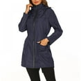 thumbnail image 1 of Wisremt Raincoat Women Waterproof Long Hooded Trench Coats Lined Windbreaker Travel Jacket S-XXL, 1 of 11