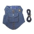 thumbnail image 1 of Wisremt Small Dog Cat Denim Vest Jacket Harness, Puppy Harness Leash Set,Easy on And Off, 1 of 6