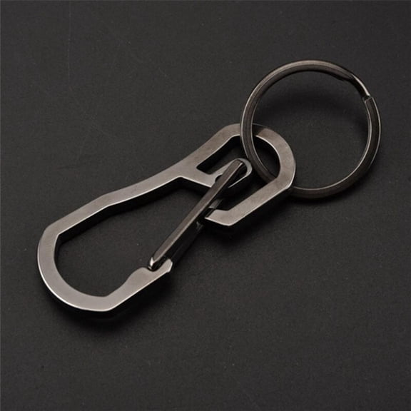 Wisremt Titanium Heavy Duty Carabiner Keychain EDC Quick Release Hooks With Titanium Key Ring Black