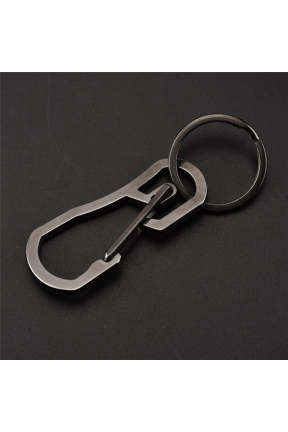 Titanium Heavy Duty Carabiner Keychain EDC Quick Release Hooks With Titanium Key Ring Black