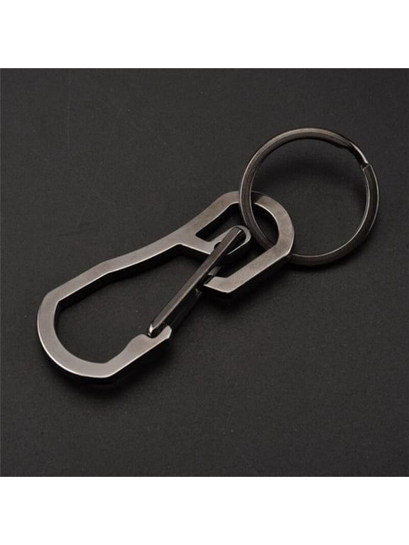 Titanium Heavy Duty Carabiner Keychain EDC Quick Release Hooks With Titanium Key Ring Black
