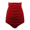 thumbnail image 1 of Wisremt Women's High Waisted Bikini Bottom Ruched Swimsuit Briefs S-3XL Red, 1 of 6