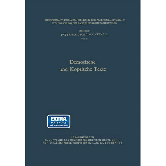 Wissenschaftliche Abhandlungen Der Arbei Demotische Und Koptische Texte, Book 2, (Paperback)