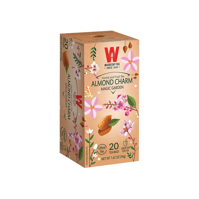 Wissotzky Almond Charm Tea, 20 Tea Bags, Caffeine Free, Fruit