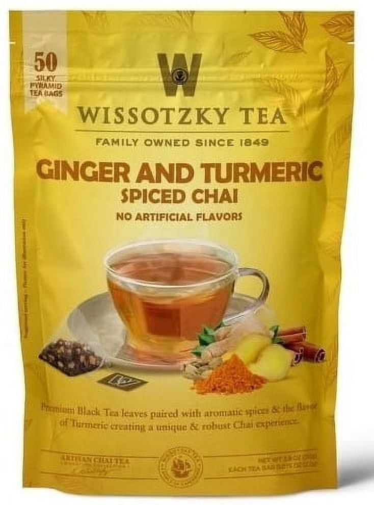 Wissotzky Tea Ginger and Turmeric Spiced Chai, 50 Count