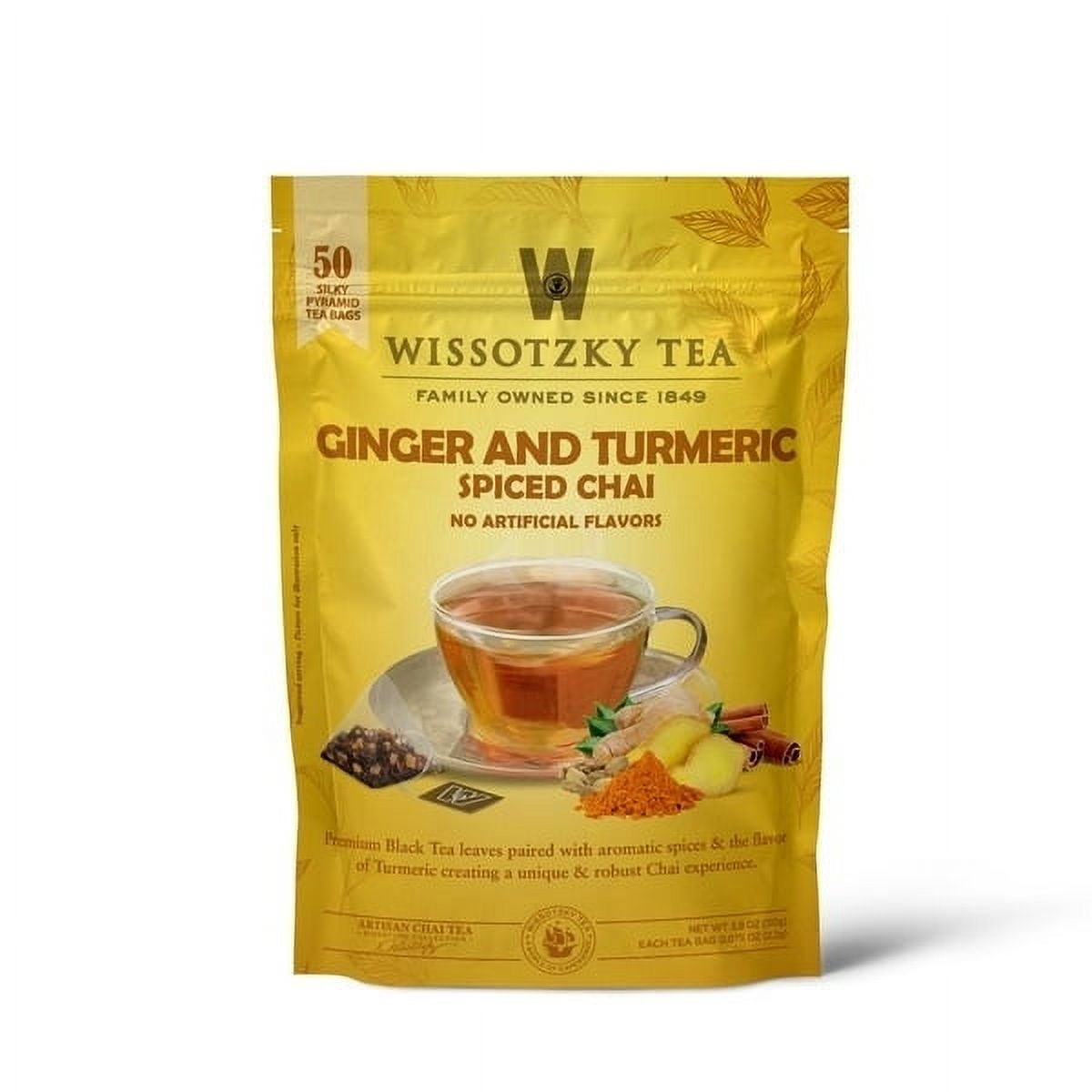 Wissotzky Tea Ginger and Turmeric Spiced Chai 50 Count