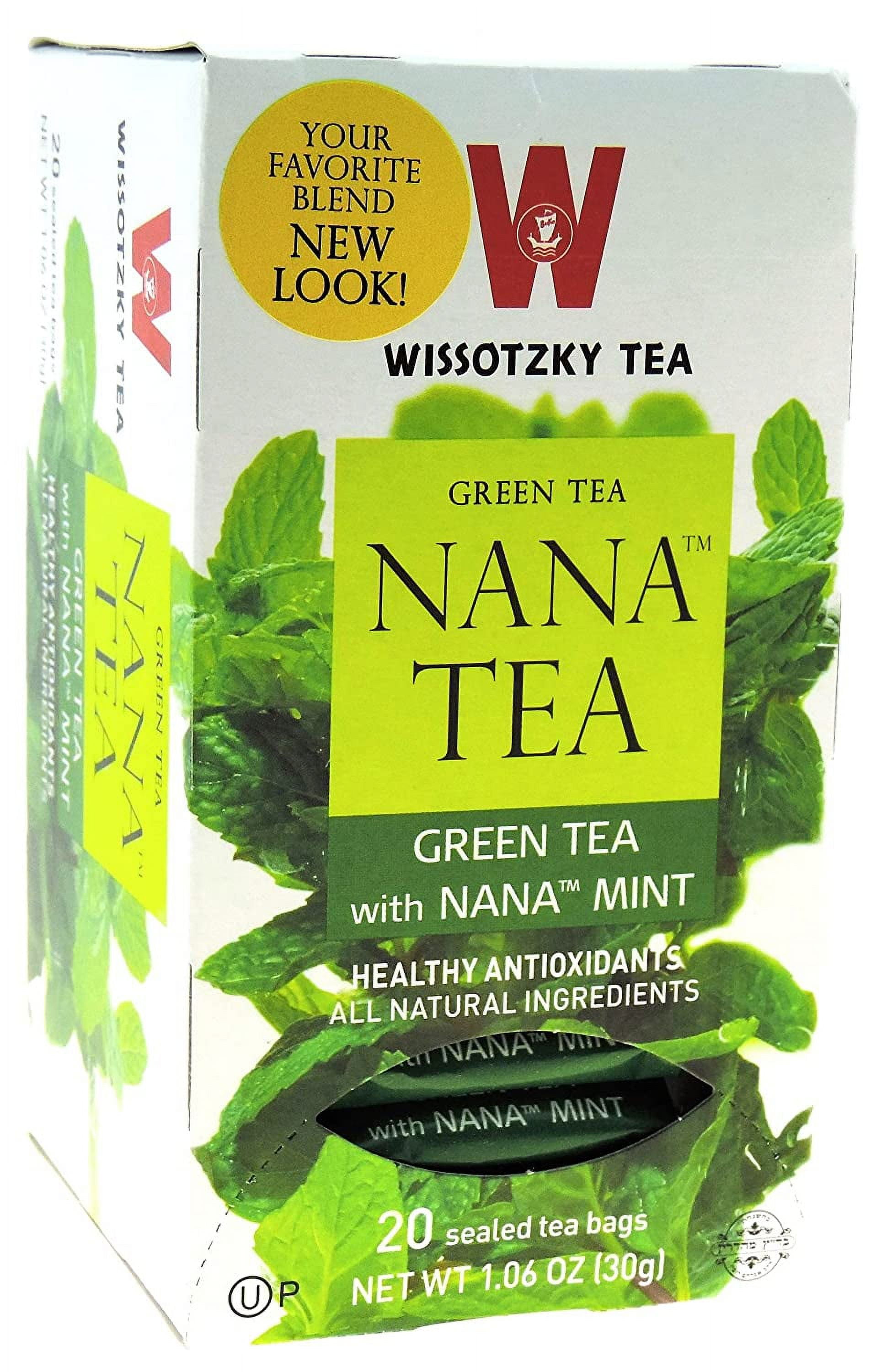Wissotzky Tea Green Tea with Spearmint Leaves (Nana) Box of 20 Bags ...
