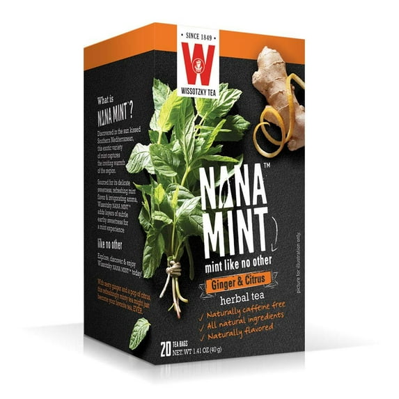 Wissotzky Tea Nana Mint Ginger & Citrus Herbal Tea 2 Pack