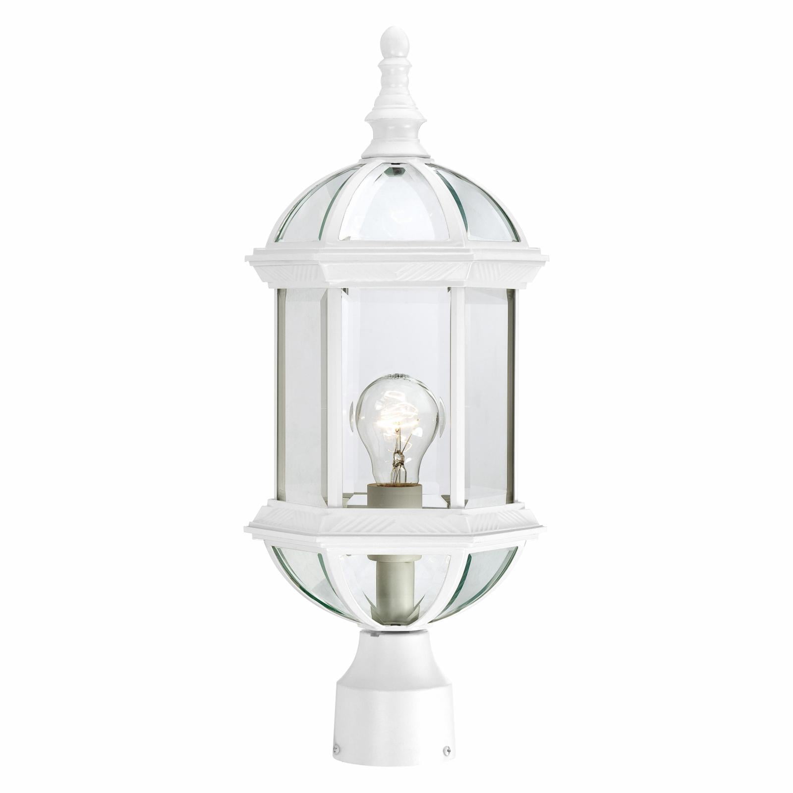 Boxwood Elegance 19" White Metal Outdoor Post Lantern