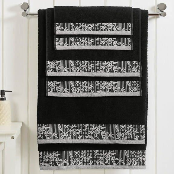 Wisteria 100% Combed Cotton Embroidered 6-Piece Towel Set Waterfall