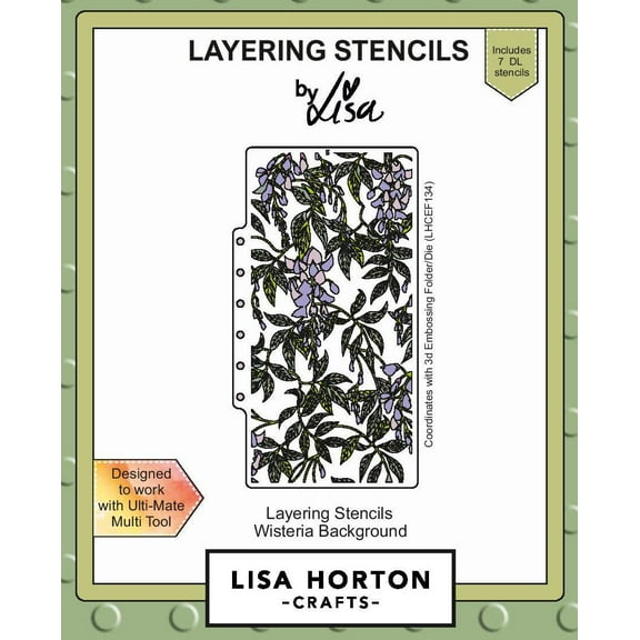 Lisa Horton Crafts Layering Stencils-Wisteria Background