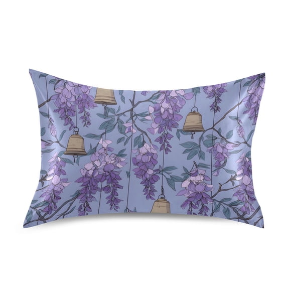 Wisteria Copper Bells Pillowcase Standard Size Luxury Silky Soft Wrinkle Resistant Envelope Closure 20x26in