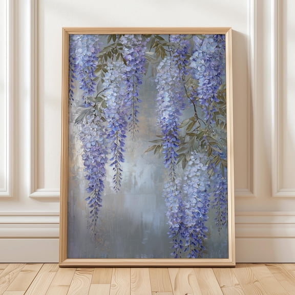 Wisteria Flower Elegant Purple Floral Hanging Blooms Porch Display, Unframed Paper Poster 8x10in
