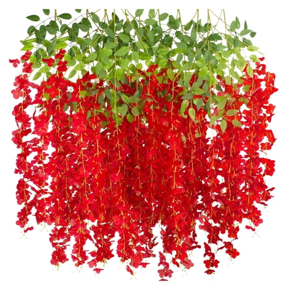 Wisteria Flowers 12 Pack Artificial Wisteria Flower Vines Garland 3.75FT Hanging Silk Floral Strings for Wedding Wall Garden Home Decor Flower Garland Wisteria Hanging Flowers