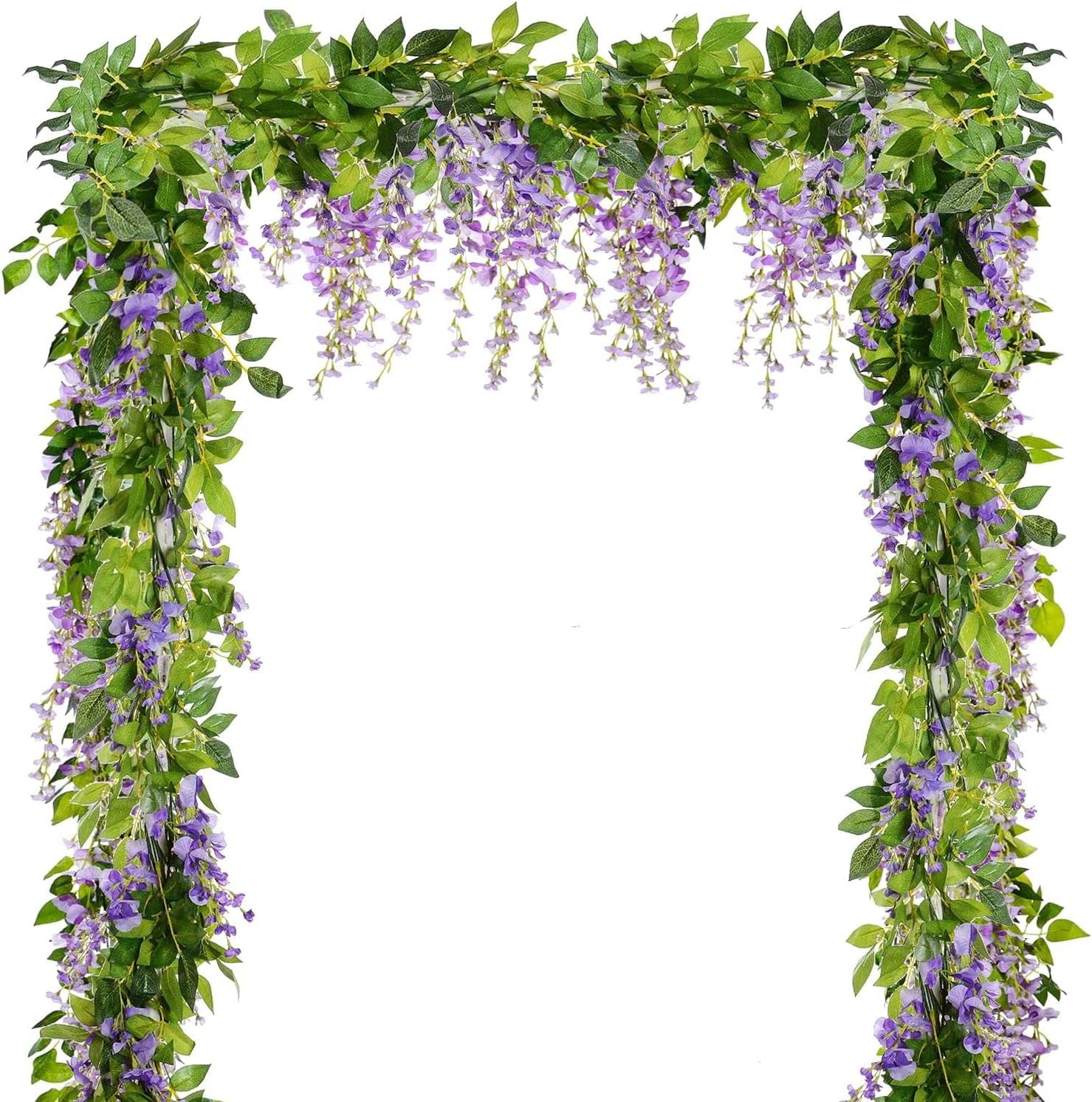 Wisteria Garland Flower Vines Wisteria Vine Artificial Wisteria Hanging Flowers Garland - 5pcs Total 33ft