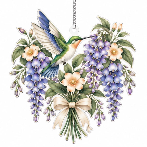 Weave Spring Wisteria Grove Acrylic Hummingbird Suncatcher for Home Spring Decor ...